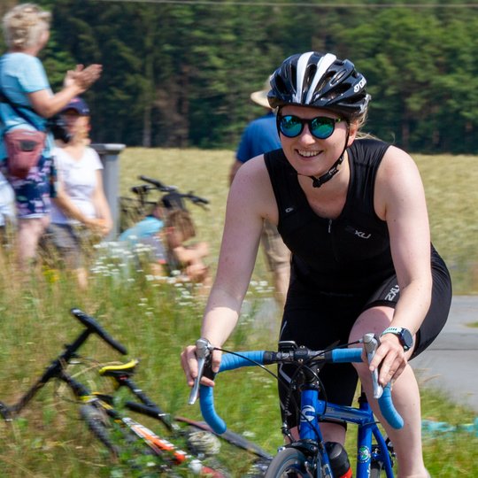 Zweite Disziplin: 20 Kilometer Radfahren. Zweite Disziplin: 20 Kilometer Radfahren.